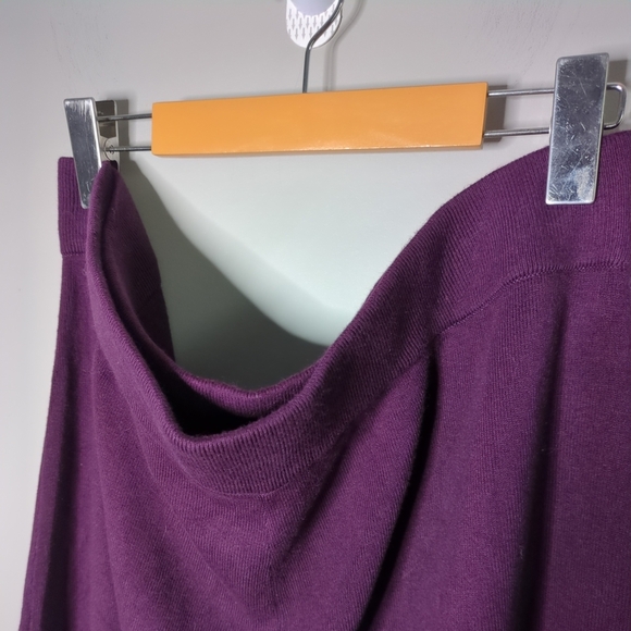 Banana Republic NWT Purple Wine A Line Midi Knit Sweater Skirt Size XL - Picture 3 of 6